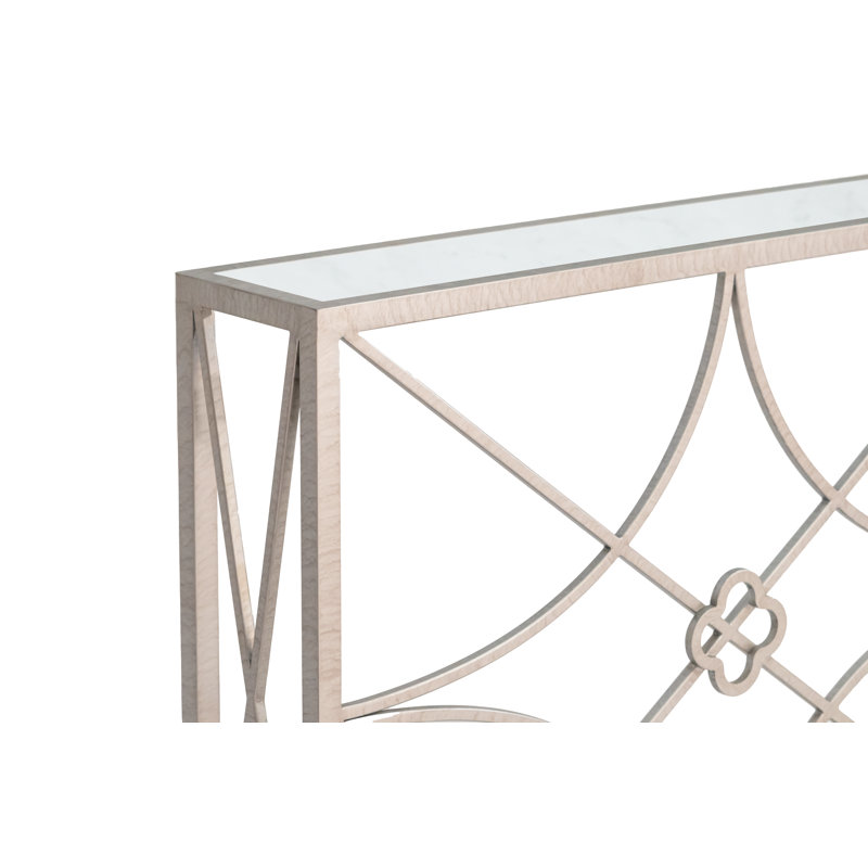 37" Console Table, Silver Gray, Carrera Marble