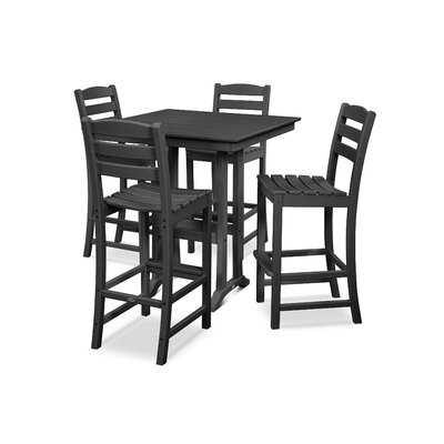 La Casa Cafe Rectangular 4 - Person 37.63"" Long Dining Set -  POLYWOODÂ®, PWS435-1-BL