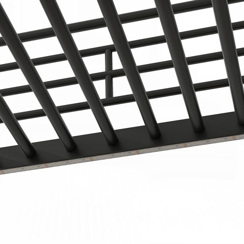 Lit mezzanine robuste à structure en métal avec garde-corps intégrés et éclairage à DEL pour les chambres modernes et fonctionnelles