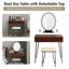 Ensemble coiffeuse avec tabouret avec miroir Lachapelle-1108036044