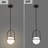 Dowzall  Black Orb Globe Mini Pendant Light Fixture Mid Century Glass Chandelier