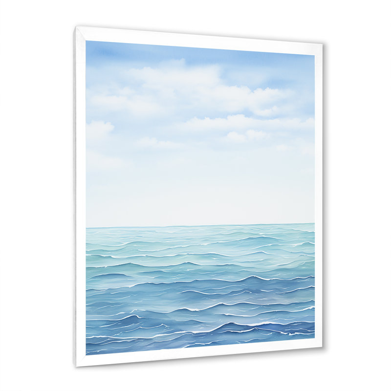 Océan Infinity Dreamscape V, Cadre simple blanc, H 32 po x l 16 po x P 1 po