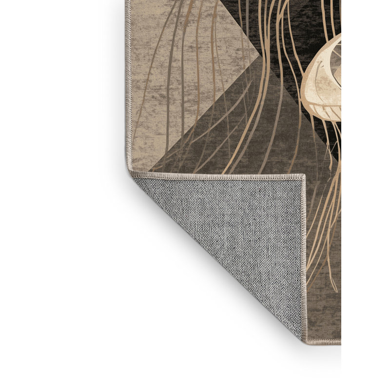 Tapis art déco lavable à la machine Pantelia, 8x12