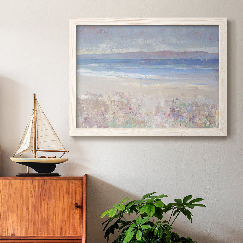 Beach Textures I - Toile tendue avec châssis encadré rustique, Blanc, H 18 po x l 26 po x P 1,5 po