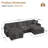 Kariba 5 - Piece 114" U Shape Sectional Sofa Cloud Couch with Removable Ottomans-1914036235