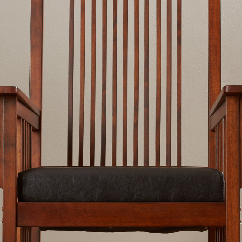Chaise berçante classique brun l 22,5 po x P 19,5 po avec siège en similicuir moelleux