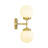 5.9 in. 2-Light Modern Opal Globe Glass Wall Sconce Vanity Light