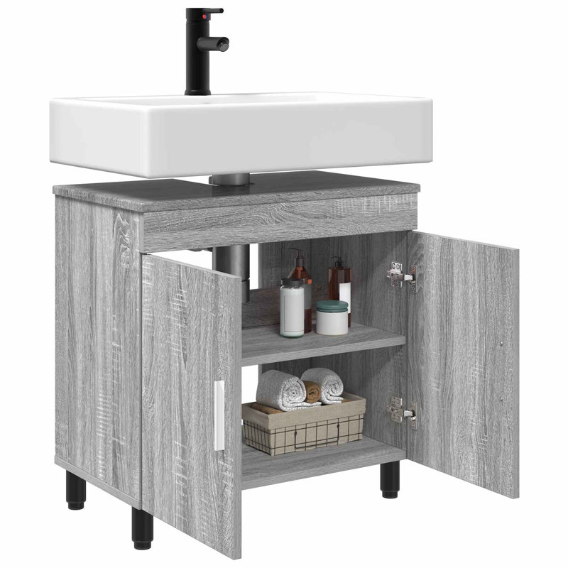 60cm Bathroom Vanity Base Only, Grey Sonoma