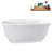 59" Streamline Soaking Glossy White Freestanding Tub and Tray With Internal Drain-101412701
