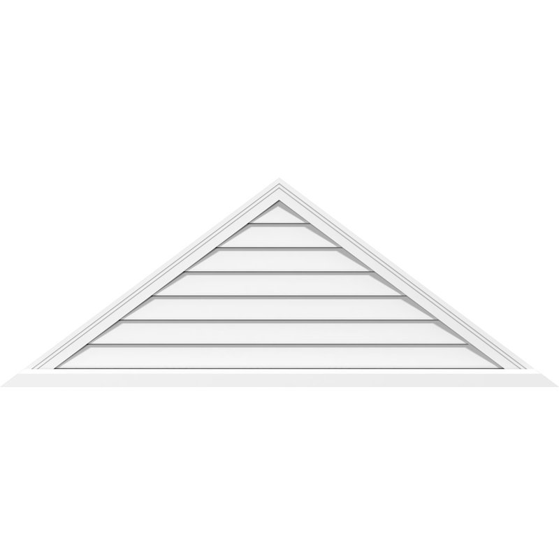 Triangle Surface Mount Functional Brickmould Sill Frame PVC Gable Vent 11/12 Pitch, 14" H x 38" W