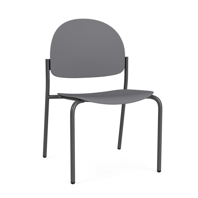 Chaise d'invité sans accoudoir Chat Chat, Gris anthracite, Flint Grey Poly