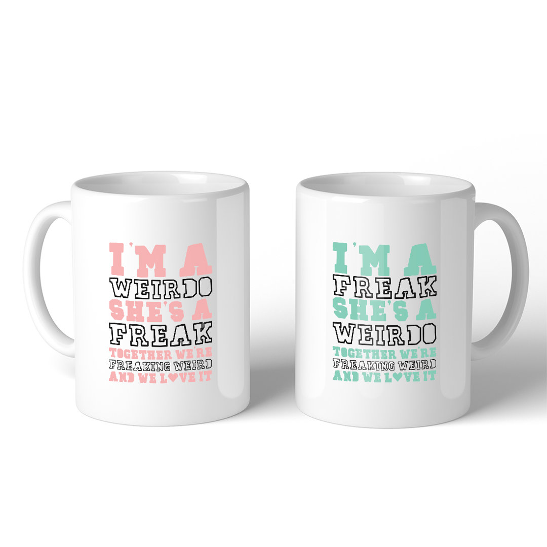 Imtiyaz Weirdo Freak BFF 2 Piece Coffee Mug Set Ebern Designs