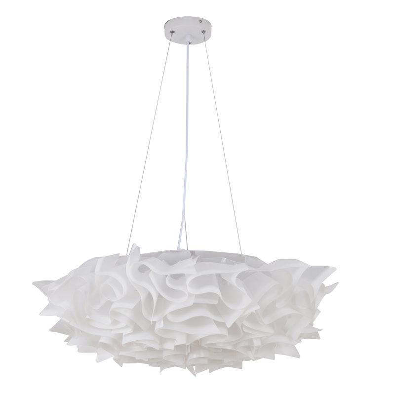Eclectic 1 Light Acrylic Cloud Shade Chandelier