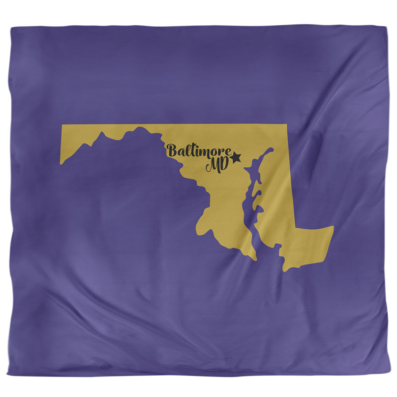 Housse de couette simple baltimore Maryland, Housse de couette pour grand lit, Mauve / Jaune, Polyester brossé