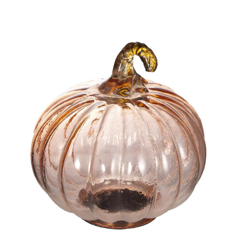 Ensemble de 8 citrouilles en verre - orange
