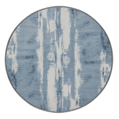 Machine Washable Abstract Gray Area Rug