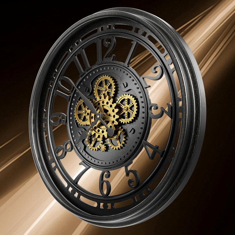 Metal Wall Clock, Black