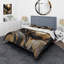 Ensemble de housse de couette dorée et noire captivante en marbre IV en microfibre / polyester-1545456448