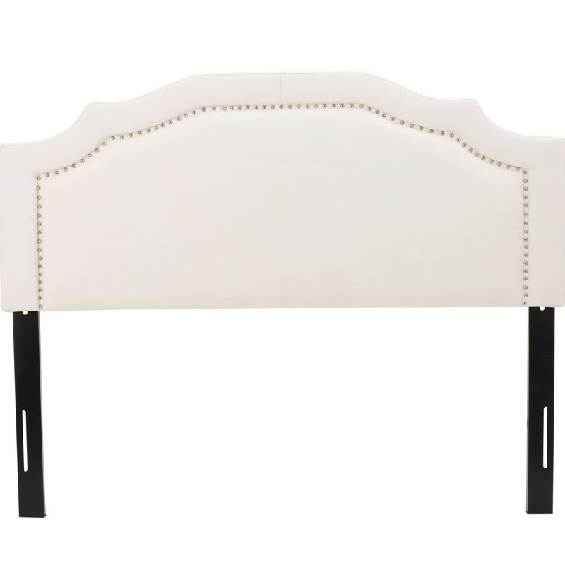 Tête de lit tapissier pour lit grand et grand lit, avec boutons texturés et support en fer noir métallique
