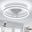 Ventilateur de plafond avec lumières et télécommande, ventilateur de plafond à profil bas de 19 po Fandelier, ventilateur de plafond à DEL encastré moderne à intensité variable 3000K-6000K pour chambre à coucher-129161919