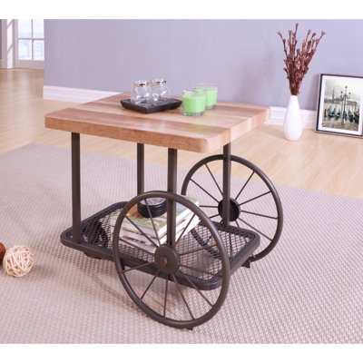 Table de bout rectangulaire Industrial Oak