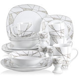 20 Piece Porcelain China Dinnerware Set - Service for 4