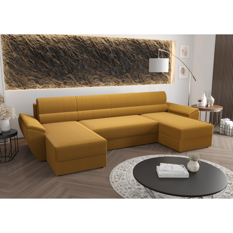 Berk 5 Seater Corner Sofa , Yellow - Poso1
