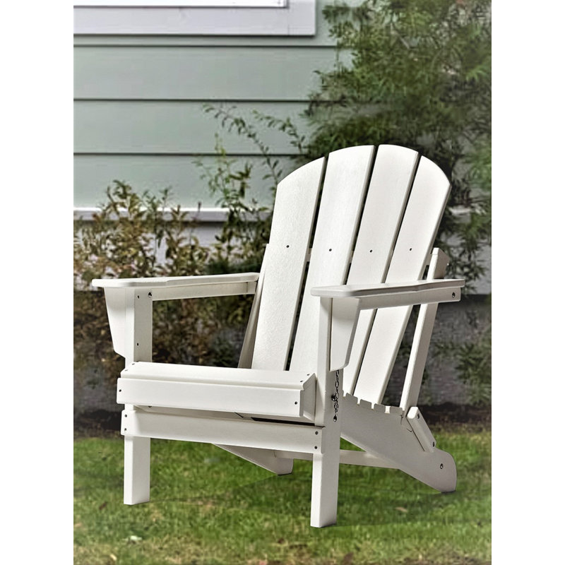 Chaise Adirondack pliable en résine / bénéfique, Blanc