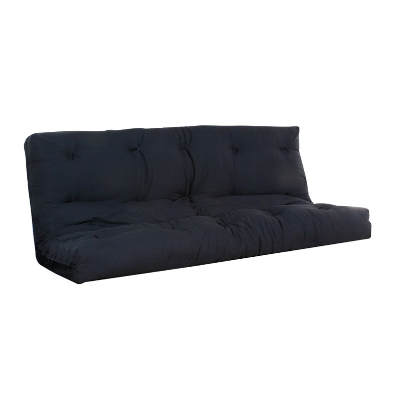 Matelas de futon double Nabila, 6", Noir