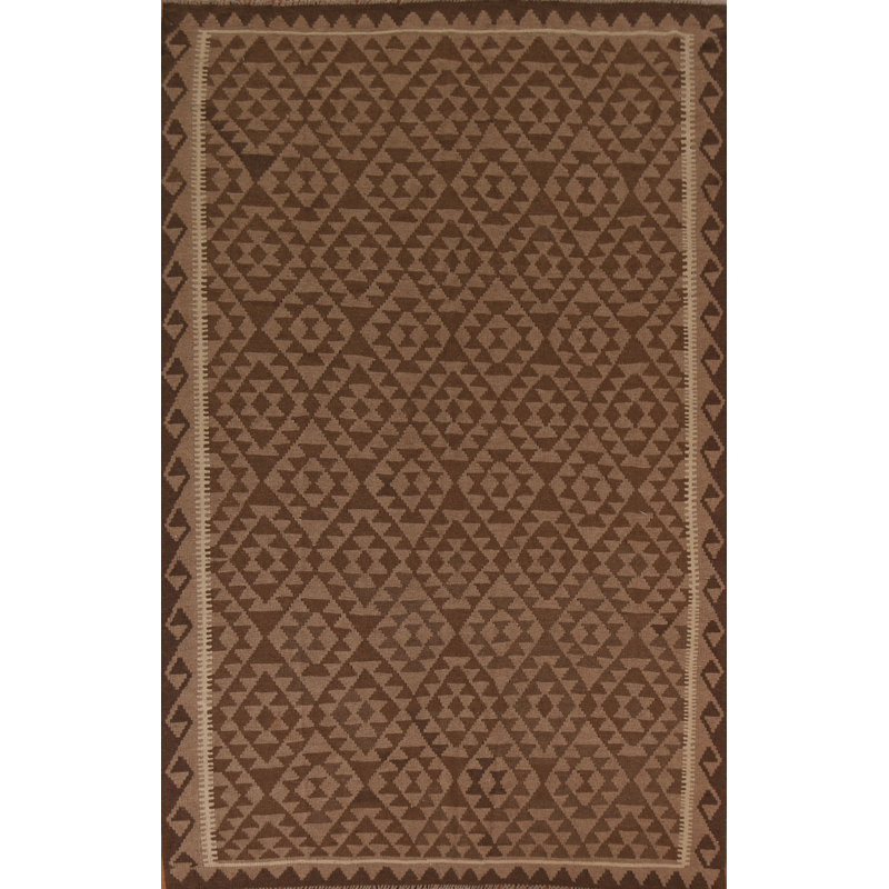 Tapis géométrique tissé à la main Kilim 7 x 10