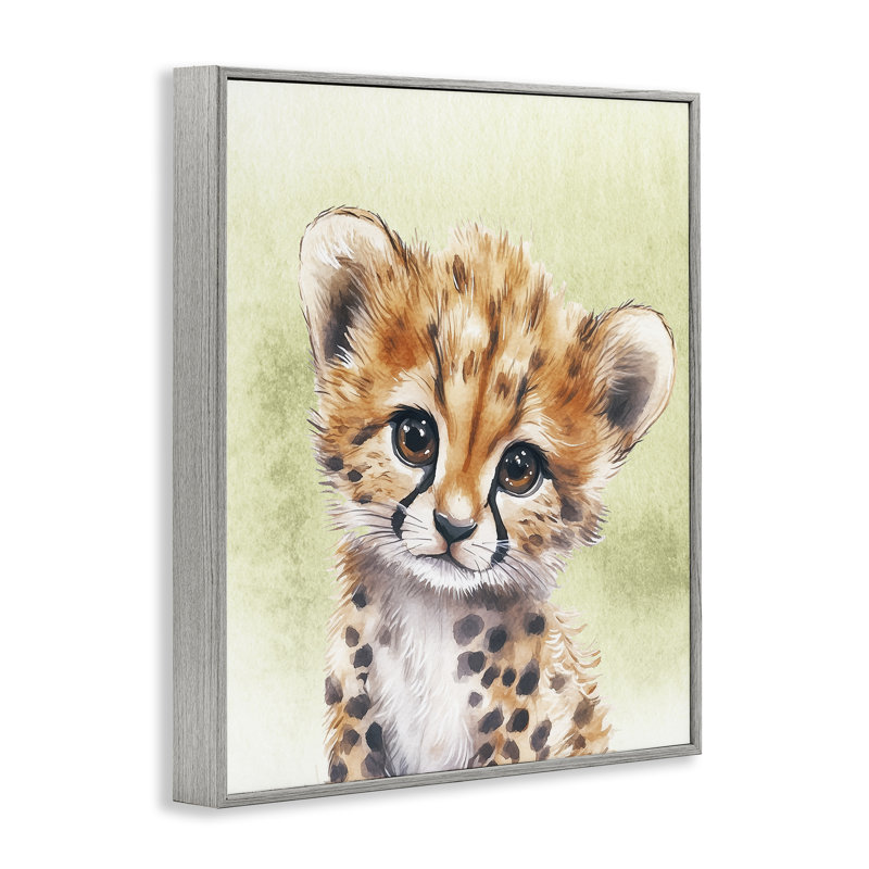 «Jungle Friends Baby Cheetah», giclée encadrée, conception par Christine Simpson Art, H 14 po x l 11 po