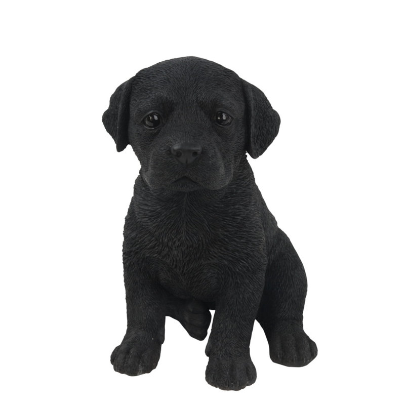 Statue chiot noir labrador
