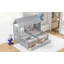 Lit plateforme House avec 2 tiroirs pour lits partagés pour garçon et fille, combinaison de 2 lits simples côte à côte-1933176338