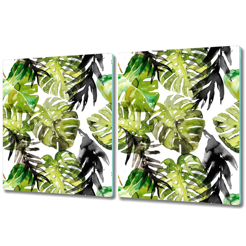 Arcanum Palm Trees Leaf Tropical Chopping Board, 40cm L x 52cm W