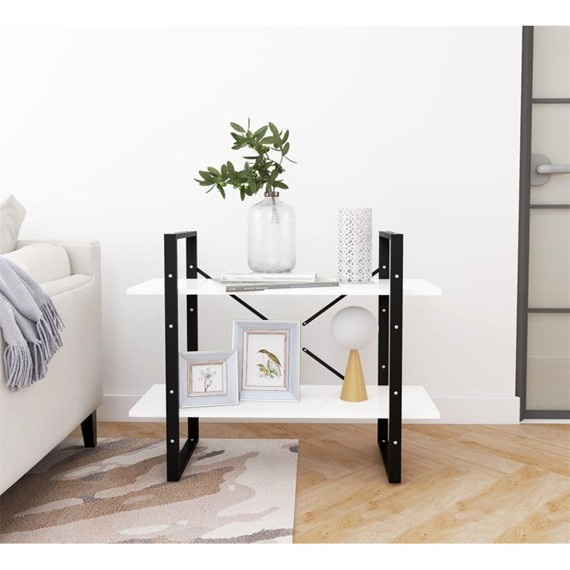 Bibliothèque Canne en bois d'ingénierie, Blanc, (2 tablettes) H 27,6 po x l 31,5 po x P 11,8 po