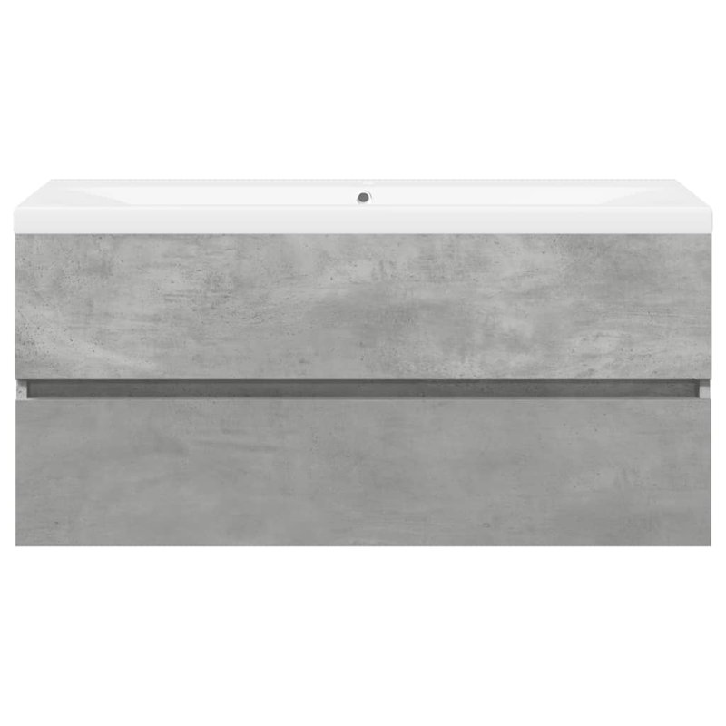 Annilee Single Bathroom Vanity with Ceramic Basin, Concrete Grey