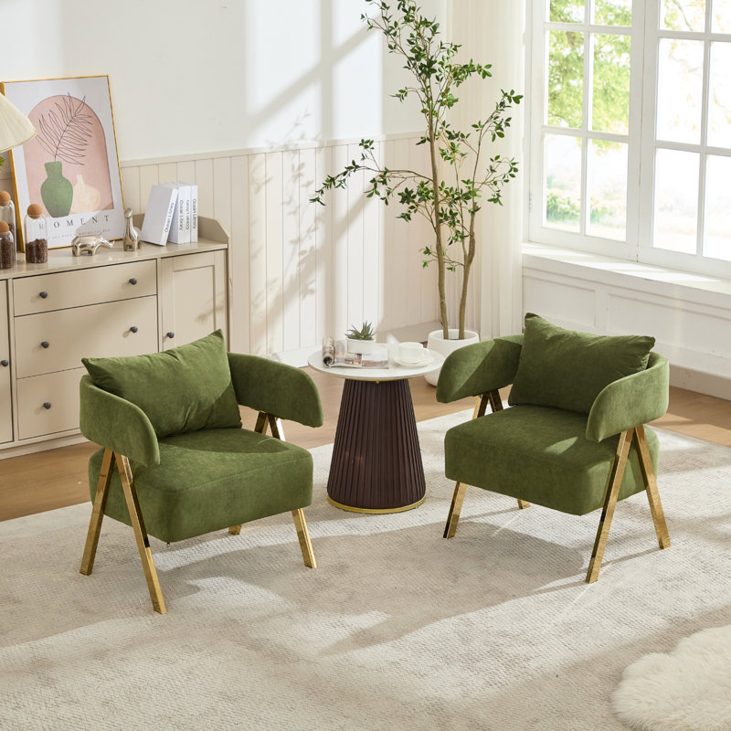 Chaises d'appoint Modern Barrel (ensemble de 2), Vert