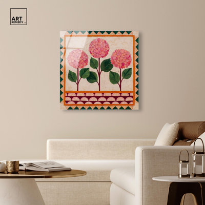 Art mural imprimé floral à motif acrylique pétales III par Art Remedy, prêt à accrocher, 40 x 40