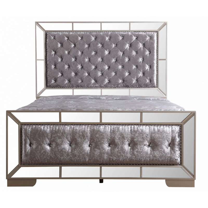 Bed Frame(Only Bed), Champagne, King