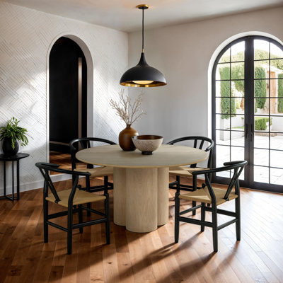 Ensemble de 2 chaises d'appoint de style Mid-Century moderne avec structure en bois d'hévéa et dossier incurvé pour un repas confortable