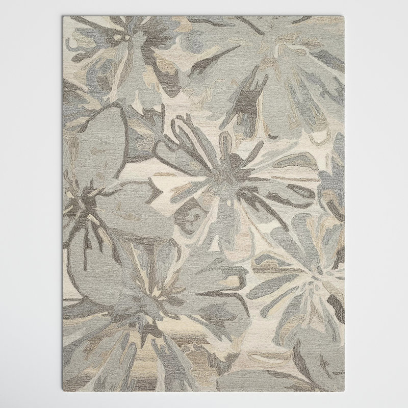 Elsberry Hand-Tufted Wool Taupe Area Rug, Rectangle 9' x 12'