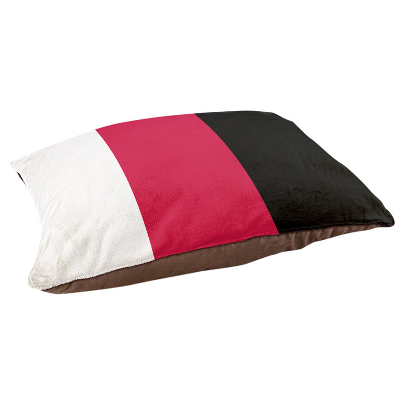 Coussin rectangulaire designer New York Bronx, Moyen (L 30 po x l 40 po), Blanc / rouge / noir