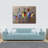 Zebras From Behind Abstract Colourful - Wrapped Canvas Print-768735691