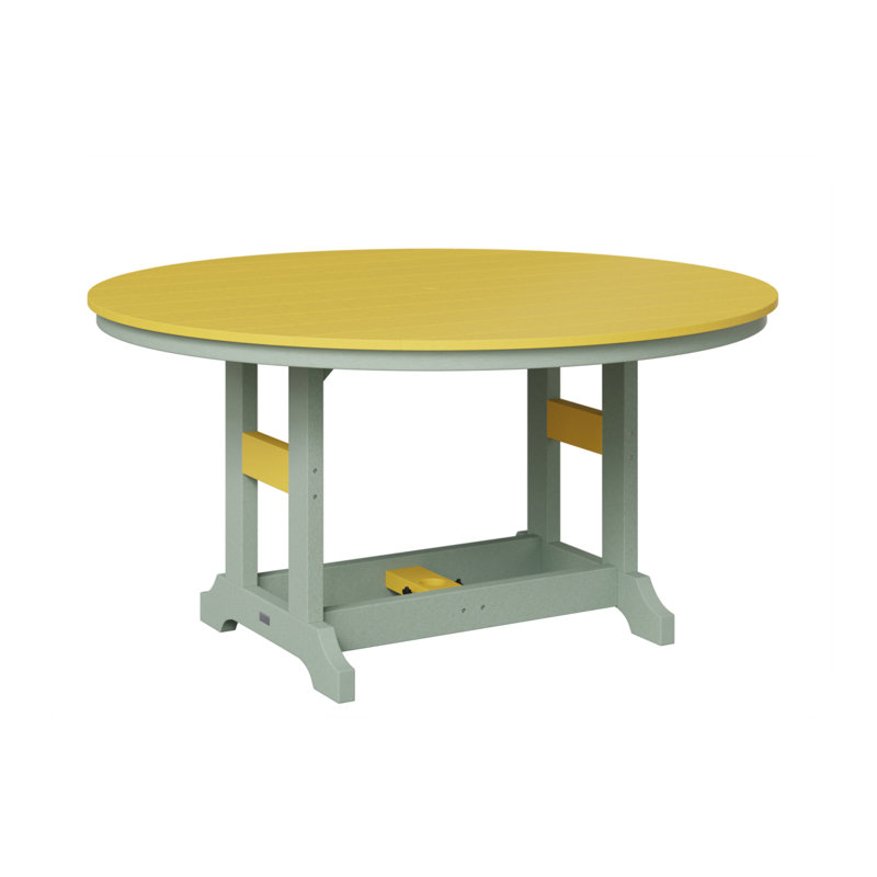 Garden Classic Outdoor Round Bar Table, Seashell, Weatherwood