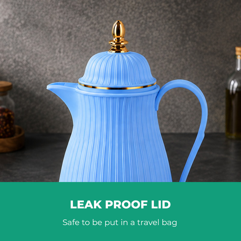 ROYALFORD Glass Vacuum Flask | Vacuum Insulated Tea Carafe 1000ML | Heat & Cold Retention, Thermal Insulated Airpot | Insulated jug Preserves Flavor & Freshness, Household Office Kettle Jug
