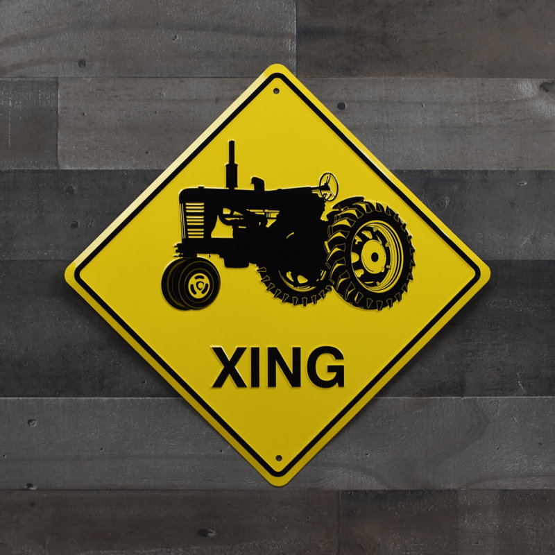 Warning Farm Tractor Crossing XING Road Street Caution Sign Rustic Wall Decor Warning Farm Tractor Crossing XING Road Street Caution Sign Rustic Wall Decor