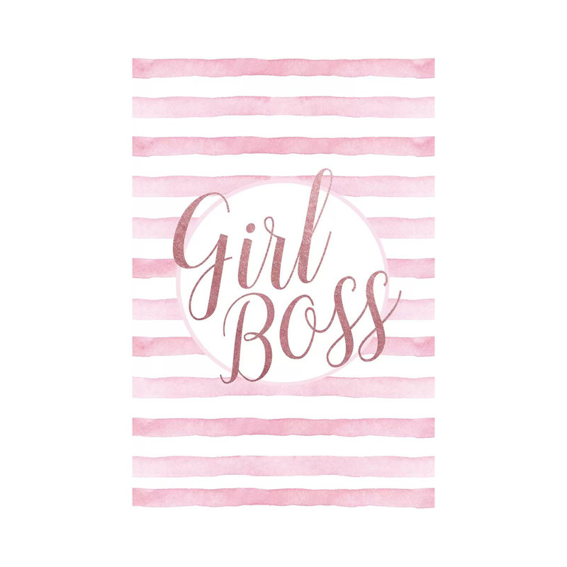 Girl Boss Rose Gold Pink by Amanda Greenwood - Print on Canvas, 101.6 cm H x 66.04 cm W x 1.91 cm D, Wrapped Canvas