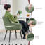 Modern Fabric Upholstered Arm Dining Chairs with Curved Back Accent Chair-654337584