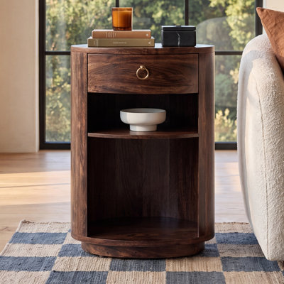 Table de bout cylindrique avec rangement Aviel