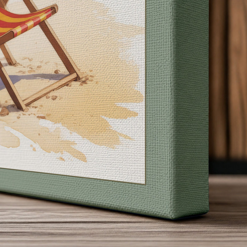 Seaside Rest Coastal - Wrapped Canvas, Sage Border, 24x16 - 61.0 x 40.6 cm